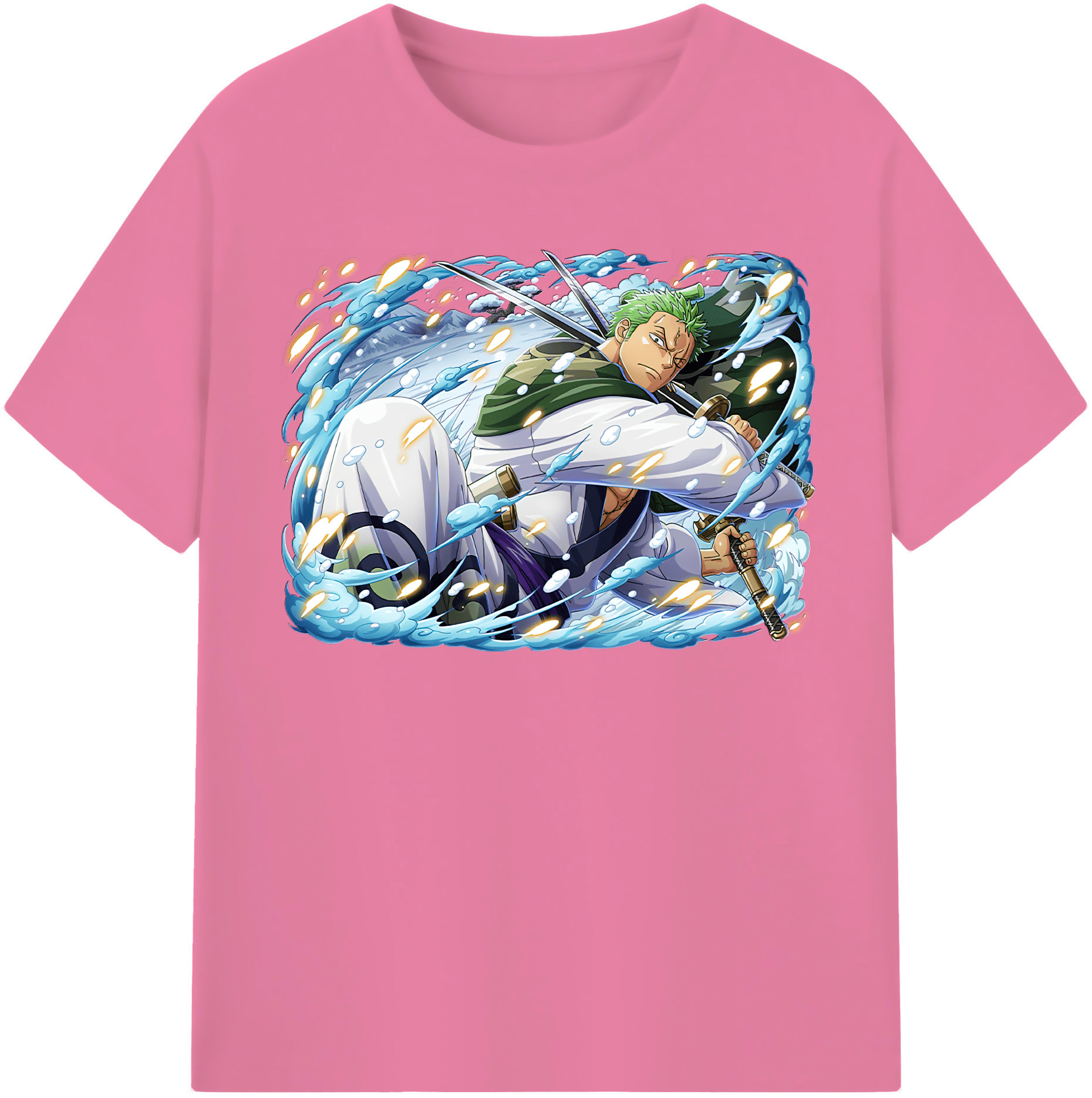 ワンピース ロロノア・ゾロ ONE PIECE Roronoa Zoro 綿100％半袖Tシャツ（フロントプリント）